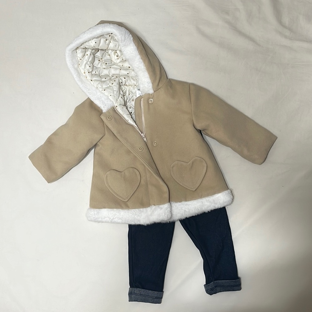 12 month girls jacket and jean leggings set
